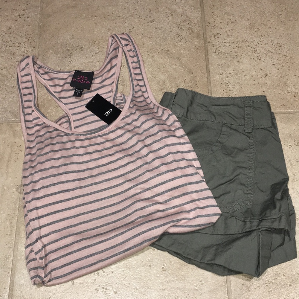 NWT Bebe striped Racerback Tank Top